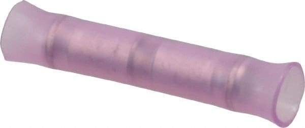 3M - 22 to 18 AWG Compatible, Nylon Fully Insulated, Crimp-On Butt Splice Terminal - 2 Wire Entries, Red - Apex Tool & Supply