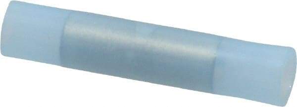 3M - 16 to 14 AWG Compatible, Nylon Fully Insulated, Crimp-On Butt Splice Terminal - 2 Wire Entries, 1.08" OAL, Blue - Apex Tool & Supply