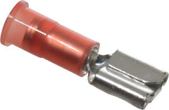 3M - 22 to 18 AWG, Nylon, Partially Insulated, Female Wire Disconnect - 1/4 Inch Wide Tab, Red, RoHS 2011/65/EU Compliant - Apex Tool & Supply