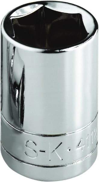 SK - 1-3/8", 1/2" Drive, Standard Hand Socket - 6 Points, Steel, Chrome Finish - Apex Tool & Supply