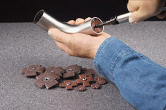 Made in USA - 80 Grit, Medium Grade, Aluminum Oxide Cross Pad - 6" Long x 2" Wide x 2" Thick, Cloth Backed, X Backing Weight, 8 Ply, 7,500 Max RPM - Apex Tool & Supply