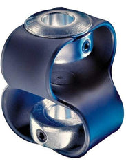 Huco - 9/16" Max Bore Diam, Flexible Flex P Double Loop Coupling - 54mm OD, Polyurethane - Apex Tool & Supply