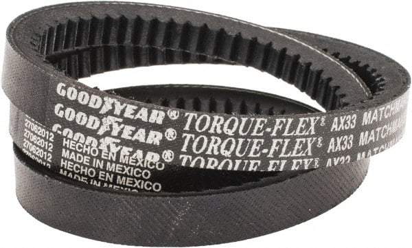 Continental ContiTech - Section AX, 35" Outside Length, V-Belt - Fiber Reinforced Vytracord, Torque-Flex, No. AX33 - Apex Tool & Supply