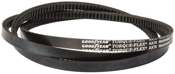 Continental ContiTech - Section AX, 80" Outside Length, V-Belt - Fiber Reinforced Vytracord, Torque-Flex, No. AX78 - Apex Tool & Supply