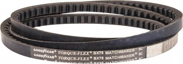 Continental ContiTech - Section BX, 78" Outside Length, V-Belt - Fiber Reinforced Vytracord, Torque-Flex, No. BX75 - Apex Tool & Supply