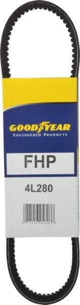 Continental ContiTech - Section 4L, 28" Outside Length, V-Belt - High Traction Rubber, Fractional HP, No. 4L280 - Apex Tool & Supply