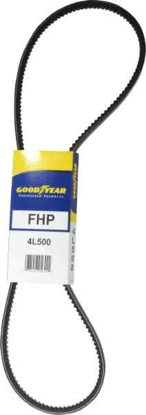 Continental ContiTech - Section 4L, 50" Outside Length, V-Belt - High Traction Rubber, Fractional HP, No. 4L500 - Apex Tool & Supply