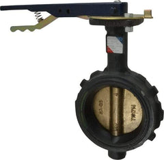 NIBCO - 4" Pipe, Wafer Butterfly Valve - Lever Handle, Ductile Iron Body, Buna-N Seat, 200 WOG, Aluminum Bronze Disc, Stainless Steel Stem - Apex Tool & Supply