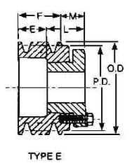 Browning - 1/2 to 1-5/8 Bore Diam, 3-3/4" Outside Diam, QD Bushed V Belt Sheave - 3.0 A Diam Belt Pitch - Apex Tool & Supply