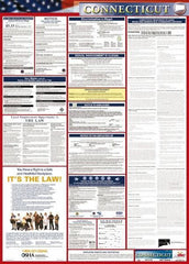 NMC - 24" Wide x 40" High Laminated Paper Labor Law Information Poster - Connecticut Jurisdiction, 0.03" Thick, English - Apex Tool & Supply