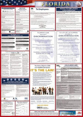 NMC - 24" Wide x 40" High Laminated Paper Labor Law Information Poster - Florida Jurisdiction, 0.03" Thick, English - Apex Tool & Supply