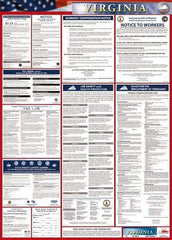 NMC - 24" Wide x 40" High Laminated Paper Labor Law Information Poster - Virginia Jurisdiction, 0.03" Thick, English - Apex Tool & Supply