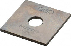 Mitutoyo - 0.06" Square Steel Gage Block - Accuracy Grade 0, Includes Certificate of Inspection - Apex Tool & Supply