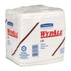 WypAll - L20 1/4 Fold General Purpose Wipes - Poly Pack, 12-1/2" x 12-1/2" Sheet Size, White - Apex Tool & Supply