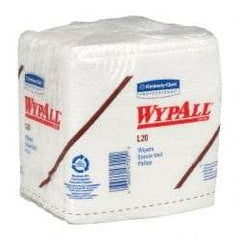WypAll - L20 1/4 Fold General Purpose Wipes - Poly Pack, 12-1/2" x 12-1/2" Sheet Size, White - Apex Tool & Supply