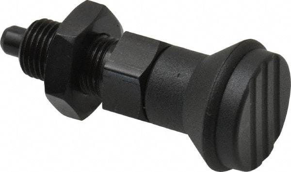 Gibraltar - M10x1, 15mm Thread Length, 5mm Plunger Diam, Knob Handle Indexing Plunger - Plunger Style B, 17mm Body Length, 47mm OAL, Steel - Apex Tool & Supply