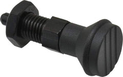 Gibraltar - M12x1.5, 17mm Thread Length, 6mm Plunger Diam, Knob Handle Indexing Plunger - Plunger Style B, 20mm Body Length, 56mm OAL, Steel - Apex Tool & Supply