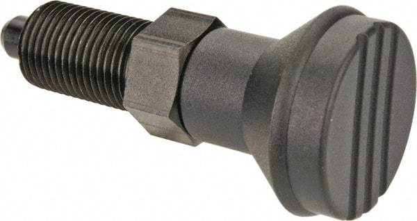 Gibraltar - M16x1.5, 23mm Thread Length, 8mm Plunger Diam, Knob Handle Indexing Plunger - Plunger Style A, 26mm Body Length, 74mm OAL, Steel - Apex Tool & Supply