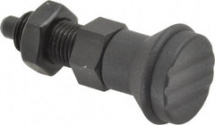 Gibraltar - 3/8-24, 15mm Thread Length, 5mm Plunger Diam, Knob Handle Indexing Plunger - Plunger Style B, 17mm Body Length, 47mm OAL, Steel - Apex Tool & Supply