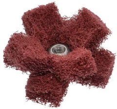Standard Abrasives - 1-1/2" Diam Medium Density Cross Buff - 2 Plys, 8-32 Thread, Very Fine Grade, 20,000 Max RPM - Apex Tool & Supply