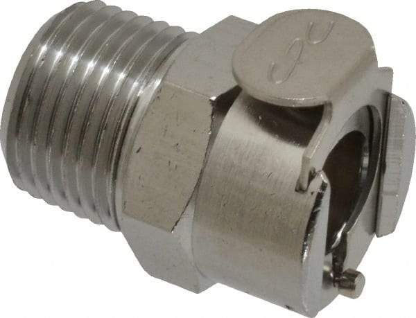 CPC Colder Products - 3/8 NPT Brass, Quick Disconnect, Valved Coupling Body - 250 Max psi, -40 to 180°F, 1.14" OAL x 0.89" Overall Height, Chrome Plated - Apex Tool & Supply