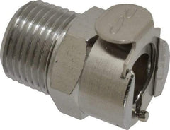 CPC Colder Products - 3/8 NPT Brass, Quick Disconnect, Valved Coupling Body - 250 Max psi, -40 to 180°F, 1.14" OAL x 0.89" Overall Height, Chrome Plated - Apex Tool & Supply