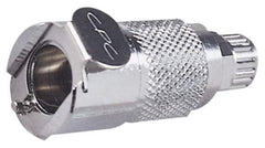 CPC Colder Products - PTF Brass, Quick Disconnect, Valved Inline Coupling Body - 250 Max psi, -40 to 180°F, 1.87" OAL x 0.89" Overall Height, Chrome Plated - Apex Tool & Supply