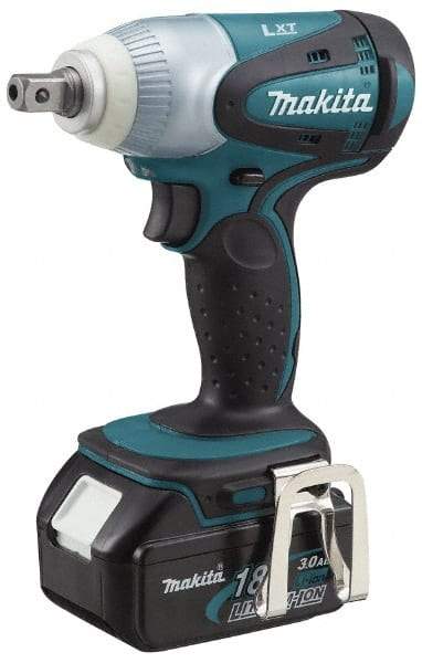 Makita - 1/2" Drive 18 Volt Pistol Grip Cordless Impact Wrench & Ratchet - 2,100 RPM, 170 Ft/Lb Torque, 2 Lithium-Ion Batteries Included - Apex Tool & Supply