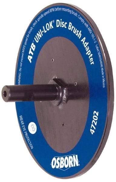 Osborn - 7/8" Arbor Hole to 3/4" Shank Diam Drive Arbor - For 10, 12 & 14" UNI LOK Disc Brushes, Attached Spindle, Flow Through Spindle - Apex Tool & Supply