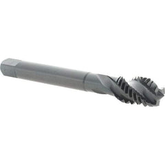 Emuge - 7/16-14 UNC 3 Flute 2B Modified Bottoming Spiral Flute Tap - Cobalt, Oxide Finish, 3-5/32" OAL, Right Hand Flute, Right Hand Thread, Series Enorm - Apex Tool & Supply
