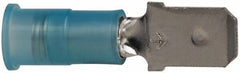 3M - 16 to 14 AWG, Nylon, Partially Insulated, Male Wire Disconnect - 1/4 Inch Wide Tab, Blue, RoHS 2011/65/EU Compliant - Apex Tool & Supply