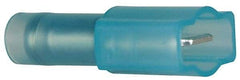 3M - 16 to 14 AWG, Nylon, Fully Insulated, Male Wire Disconnect - 1/4 Inch Wide Tab, Blue, RoHS 2011/65/EU Compliant - Apex Tool & Supply