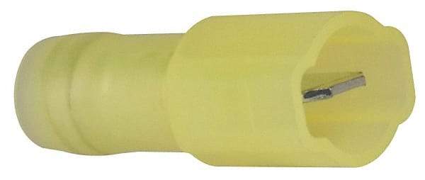 3M - 12 to 10 AWG, Nylon, Fully Insulated, Male Wire Disconnect - 1/4 Inch Wide Tab, Yellow, RoHS 2011/65/EU Compliant - Apex Tool & Supply