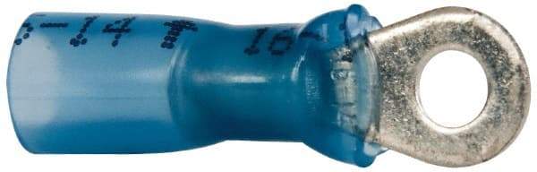 3M - 16-14 AWG Partially Insulated Crimp Connection Circular Ring Terminal - #6 Stud, Copper Contact - Apex Tool & Supply