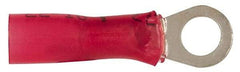 3M - 22-18 AWG Partially Insulated Crimp Connection Circular Ring Terminal - #10 Stud, Copper Contact - Apex Tool & Supply