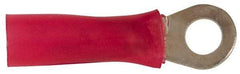 3M - 22-18 AWG Partially Insulated Crimp Connection Circular Ring Terminal - #8 Stud, Copper Contact - Apex Tool & Supply