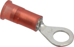 3M - 22-18 AWG Partially Insulated Crimp Connection Circular Ring Terminal - #10 Stud, Copper Contact - Apex Tool & Supply