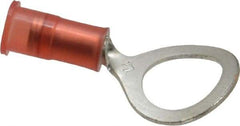 3M - 22-18 AWG Partially Insulated Crimp Connection Circular Ring Terminal - 3/8" Stud, Copper Contact - Apex Tool & Supply