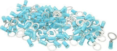 3M - 16-14 AWG Partially Insulated Crimp Connection Circular Ring Terminal - 3/8" Stud, Copper Contact - Apex Tool & Supply