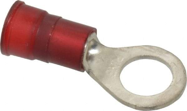 3M - 8 AWG Partially Insulated Crimp Connection Circular Ring Terminal - 3/8" Stud, Copper Contact - Apex Tool & Supply