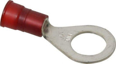3M - 8 AWG Partially Insulated Crimp Connection Circular Ring Terminal - 1/2" Stud, Copper Contact - Apex Tool & Supply