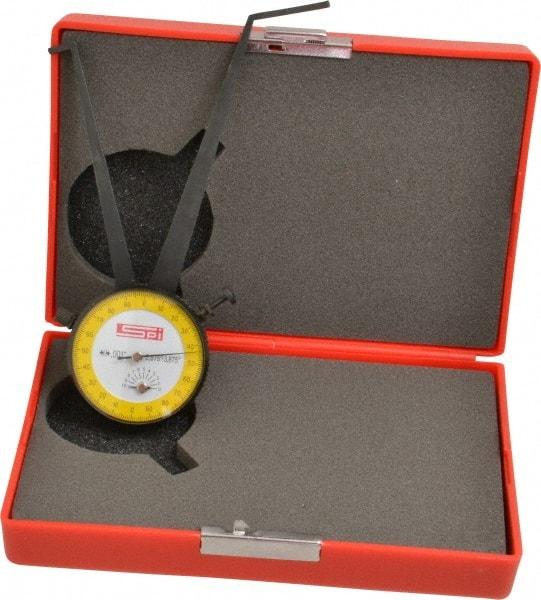 SPI - 2-7/8 to 3-7/8" Inside Dial Caliper Gage - 0.001" Graduation, 0.038mm Accuracy, 3-1/4" Leg Length, Ball Contact Points - Apex Tool & Supply