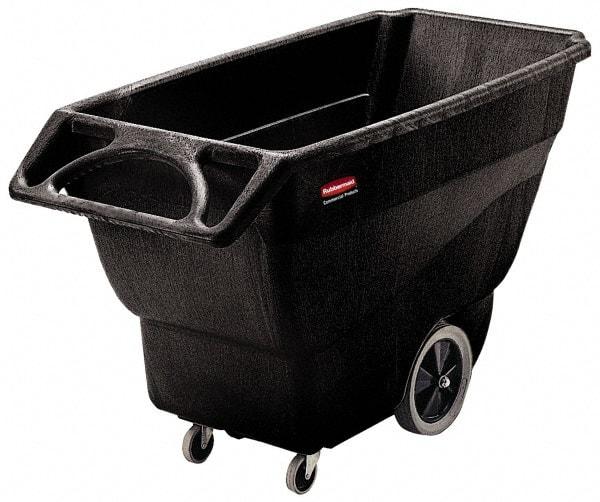 Rubbermaid - 600 Lb Load Capacity, 3/4 Cu Yd, Structural Foam Tilt Truck - 30-1/4" Wide x 64-1/2" Long x 38" High, Black - Apex Tool & Supply