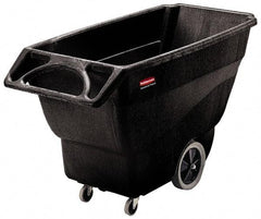 Rubbermaid - 600 Lb Load Capacity, 3/4 Cu Yd, Structural Foam Tilt Truck - 30-1/4" Wide x 64-1/2" Long x 38" High, Black - Apex Tool & Supply