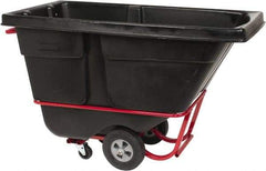 Rubbermaid - 850 Lb Load Capacity, 1/2 Cu Yd, Polyethylene Tilt Truck - 28" Wide x 60-1/2" Long x 38-5/8" High, Black - Apex Tool & Supply
