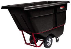 Rubbermaid - 1,250 Lb Load Capacity, 1 Cu Yd, Polyethylene Tilt Truck - 33-1/2" Wide x 72-1/4" Long x 43-3/4" High, Black - Apex Tool & Supply