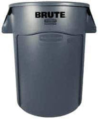 Rubbermaid - 55 Gal Gray Round Trash Can - Polyethylene, None Graphic, 33.2" High, Lid Not Included - Apex Tool & Supply