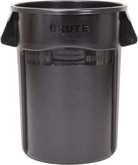 Rubbermaid - 44 Gal Black Round Trash Can - Polyethylene, 31-1/2" High - Apex Tool & Supply