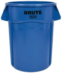 Rubbermaid - 44 Gal Blue Round Trash Can - Polyethylene, 31-1/2" High - Apex Tool & Supply