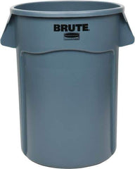 Rubbermaid - 44 Gal Gray Round Trash Can - Polyethylene, 31-1/2" High - Apex Tool & Supply